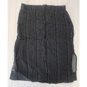 Madewell Side Slit Midi Skirt Black White Striped Lightweight - Size Women's 8